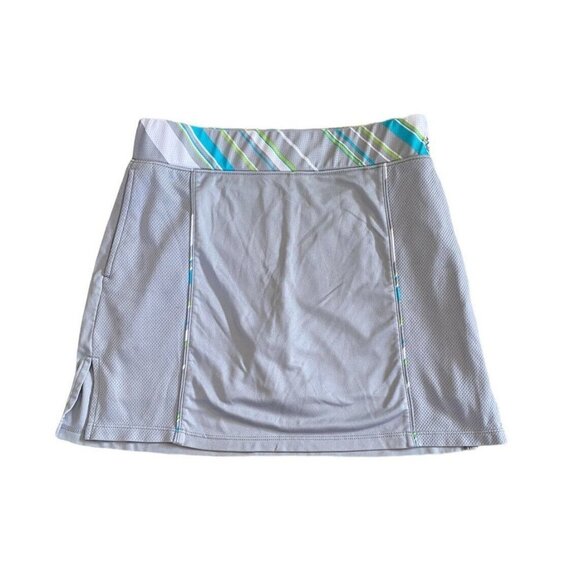 Izod‎ Women's Size S Golf Athletic Skirt Skort Mesh Pockets Grey Stretch - Picture 1 of 7